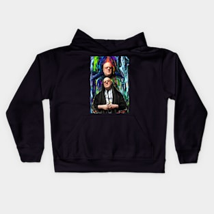 Cyberpunk Aleister Crowley The Great Beast of Thelema painted in a Surrealist and Impressionist style Kids Hoodie